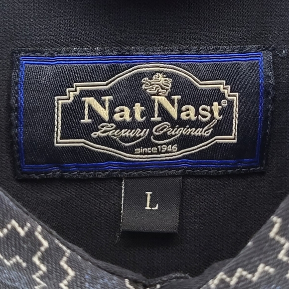 Nat Nast Silk Blend Button-Down Casual/Dress Shirt size Large - Picture 3 of 8